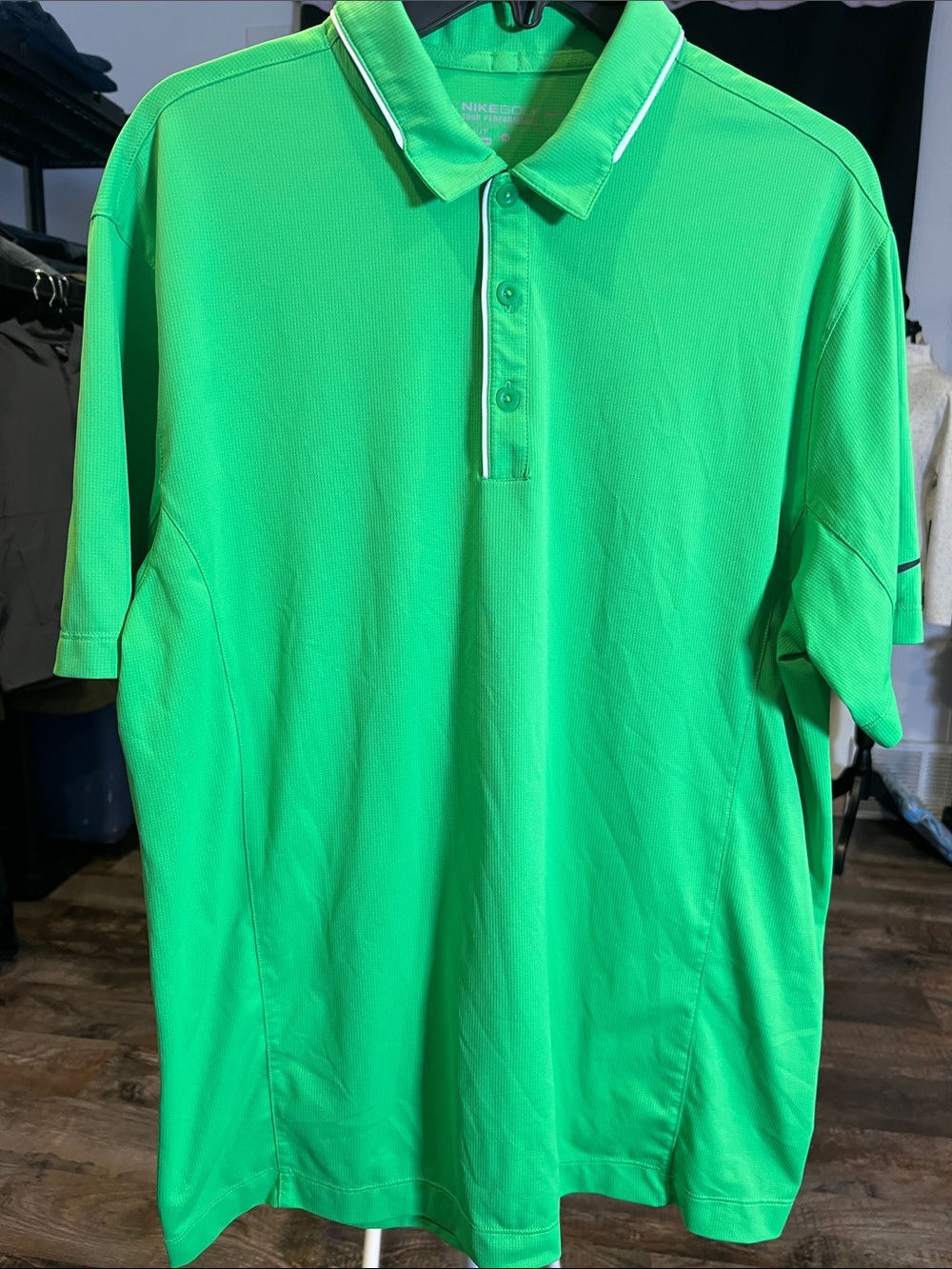 Nike Men’s Bright Green Performance Polo with Contrast Piping